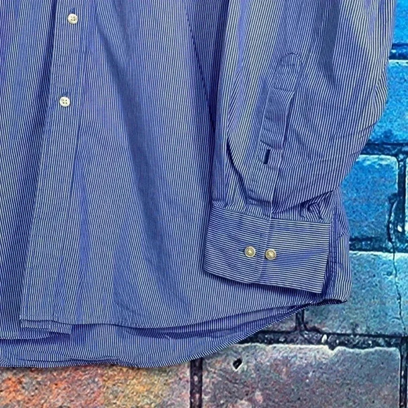 Tommy Hilfiger Blue Button Down Collared Long Sleeve Shirt Regular Fit Size 17 - Picture 3 of 6